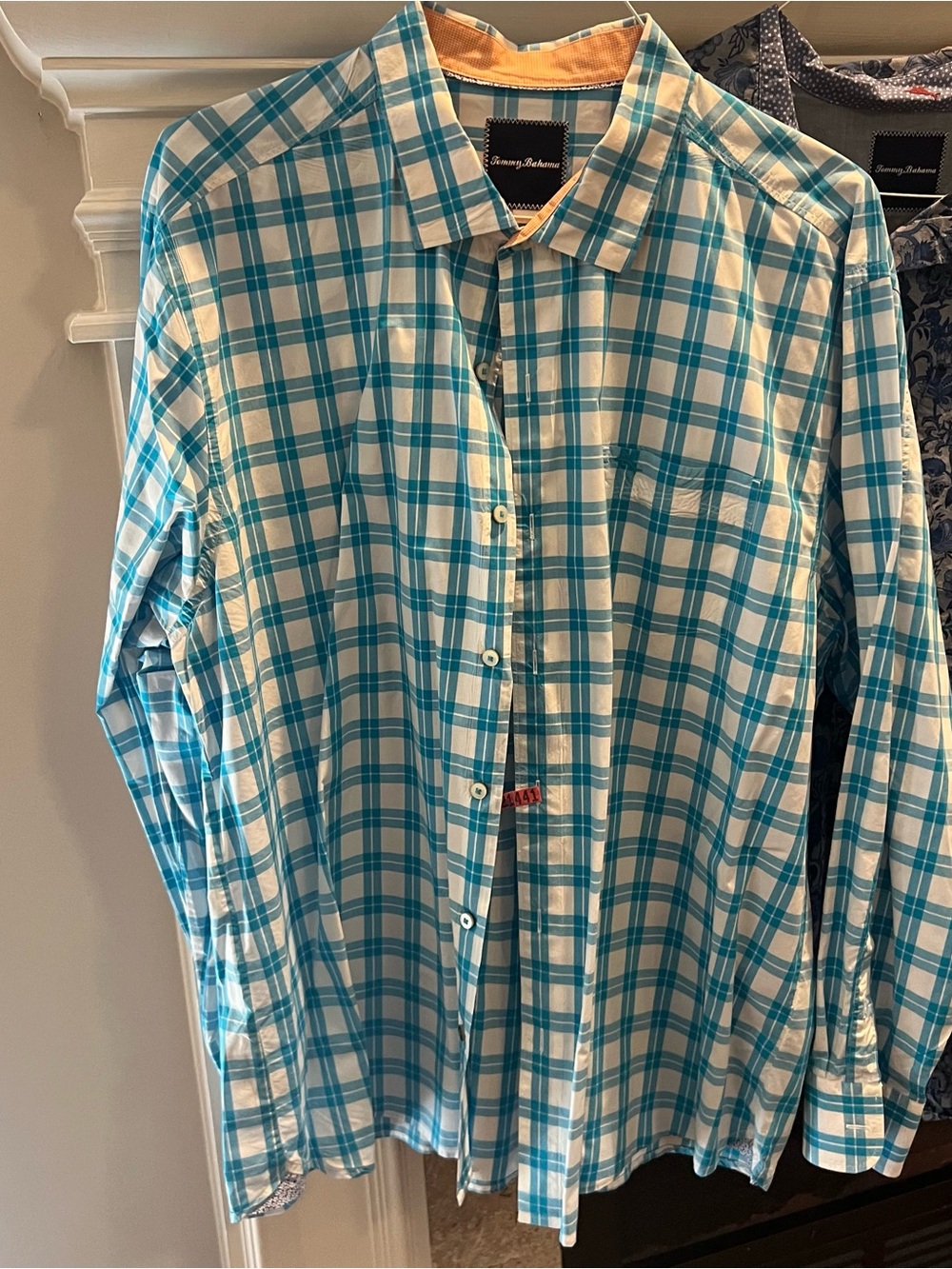 Tommy Bahama Blue Plaid Long-Sleeve Men’s Shirt